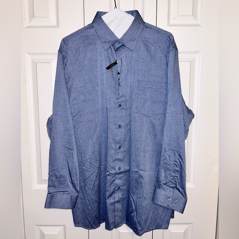 NWT FX Fusion Men’s Blue Button Down Shirt 2X